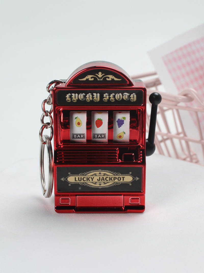 Mini slot machine key chain set 