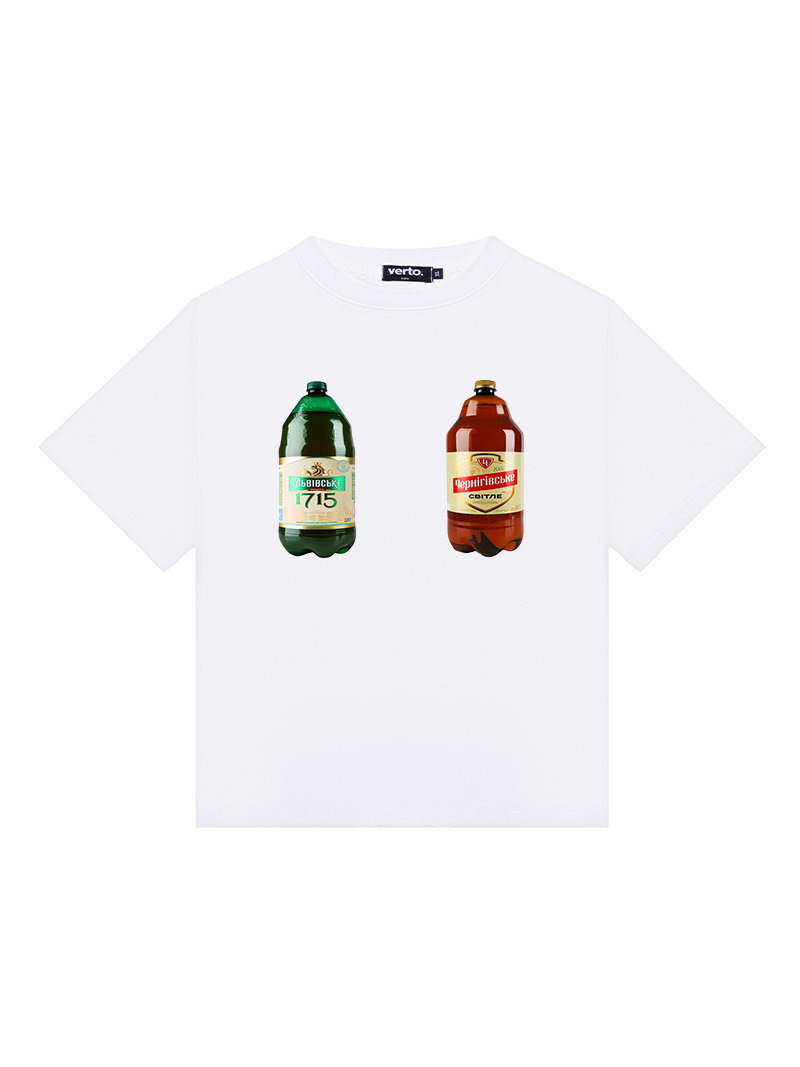 Футболка Пивні Сіськи біла