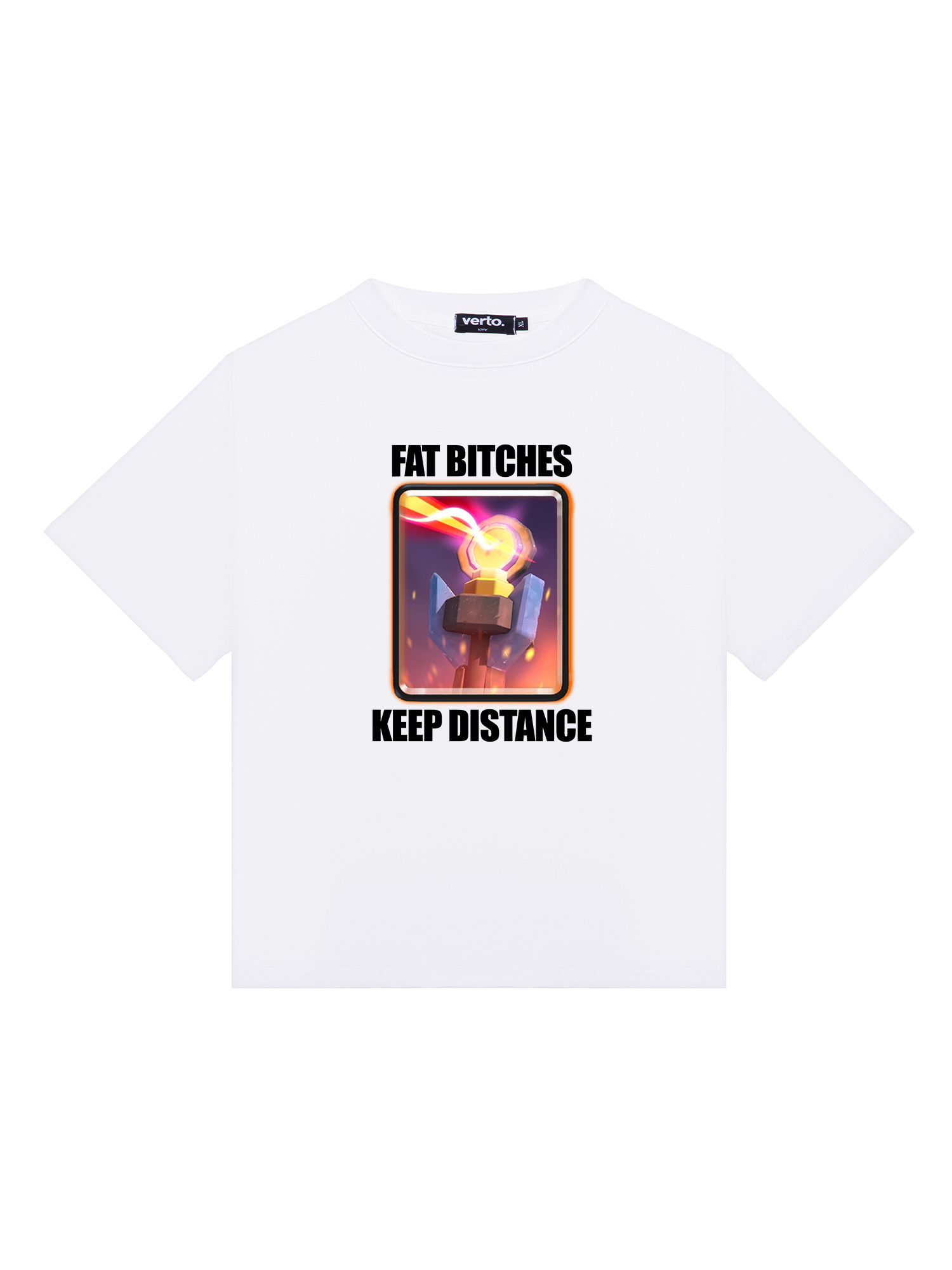 Футболка Fat Bitches Keep Distance біла
