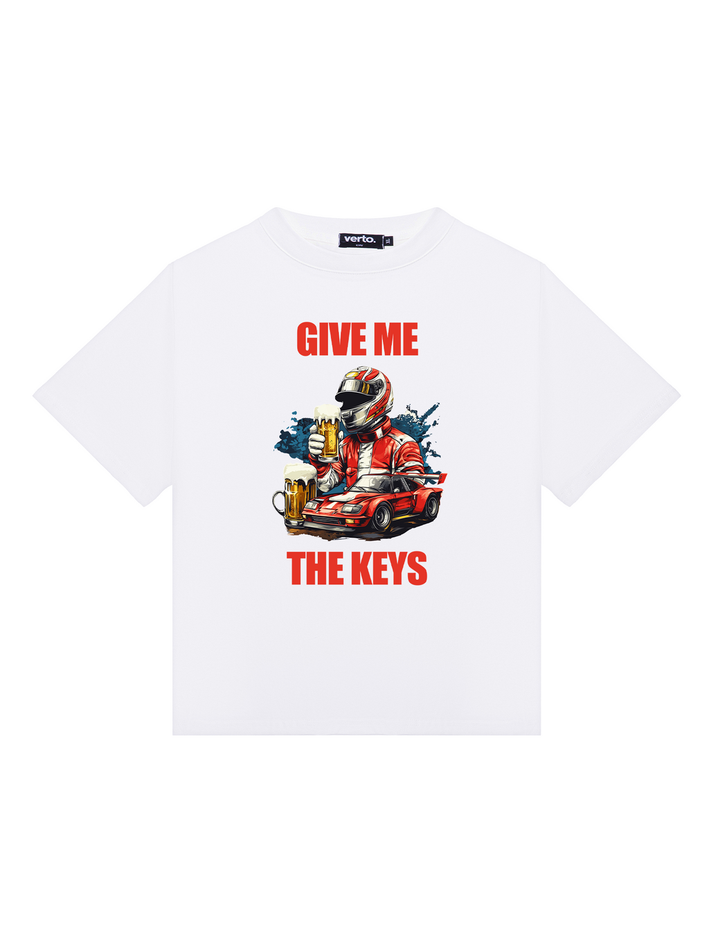 Футболка Give Me The Keys біла