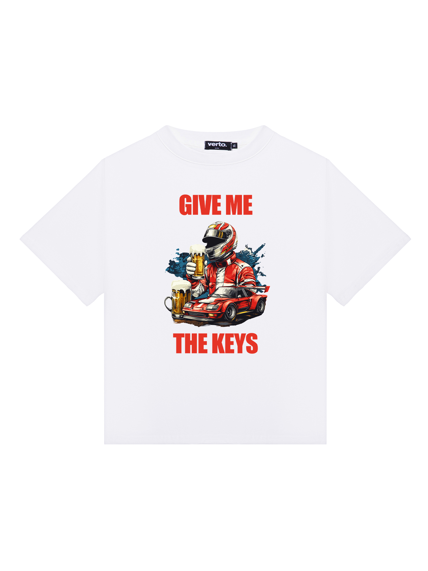 Футболка Give Me The Keys біла