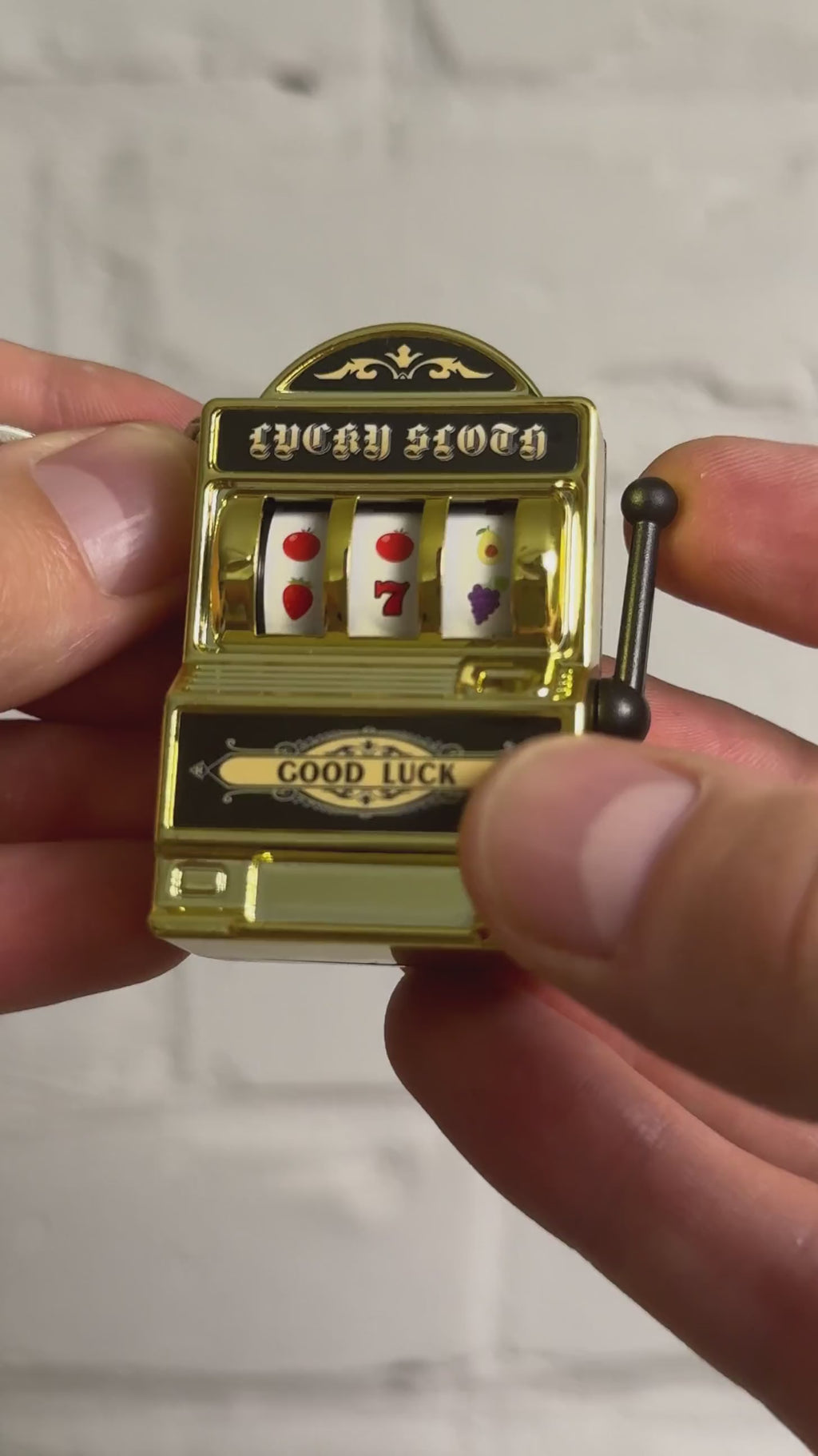 Keychain mini slot machine gold